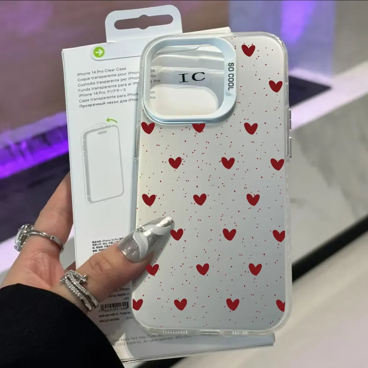 Matte Polka Dots Love Heart Phone Case Cover