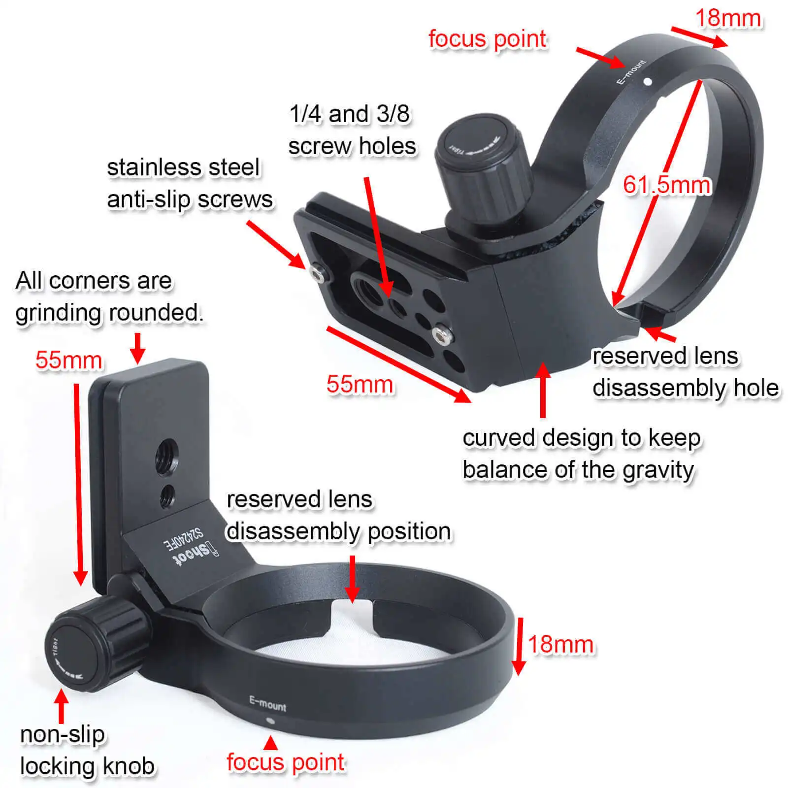 Ishoot-lens Collar Tripod Mount Ring Support 2470 mm F2.8 dg dn Art E-mount Arca-swiss Quick Release Plate - Image 6