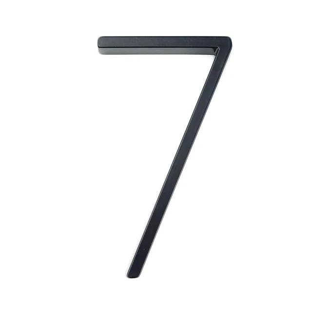 125mm Floating House Number Letters Big Modern Door Alphabet Home Outdoor 5 in.Black Numbers Address Plaque Dash Slash Sign #0-9 7