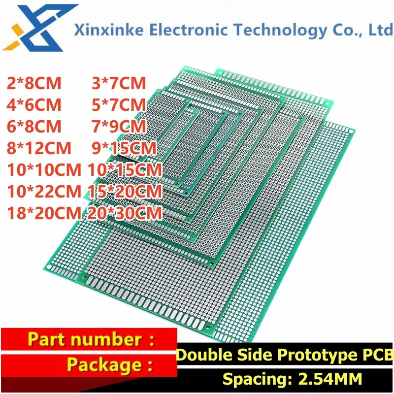 5PCS 3*7CM 3x7cm 3cmx7cm 3*7 Double Side Prototype PCB diy Universal Printed Circuit Board Breadboard Circuit Test Board