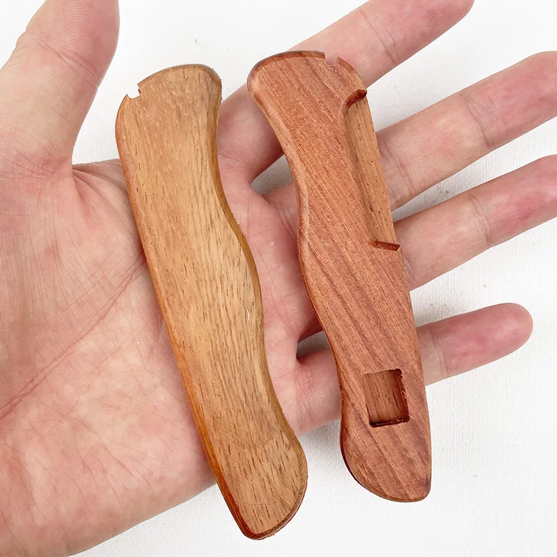 1 쌍 로즈 우드 나이프 핸들 저울 111MM Victorinox 스위스 육군 칼 DIY 교체 부품 이쑤시개 구멍 슬롯