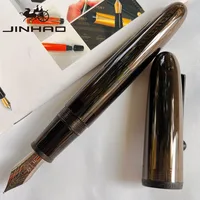 1 PCS JINHAO 9019 Screw off Cap Transparent Black Business Writing Calligraphy Pen with Big Converter 1