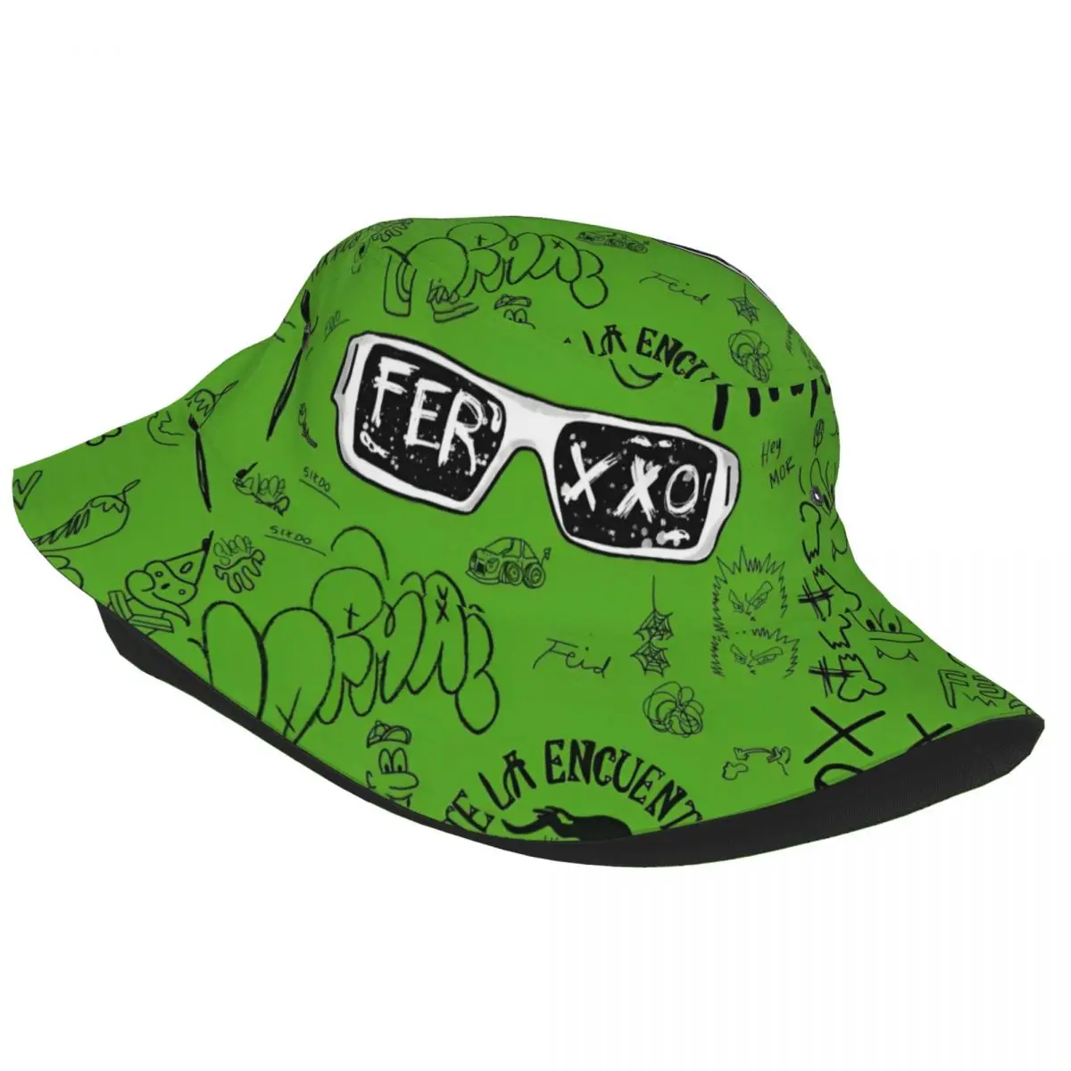 Hip Hop Feid Ferxxo Bucket Hats Lightweight  90s Rapper Rap Music Fishing Fisherman Hats  Beach Vacation Getaway Headwear Bob 2
