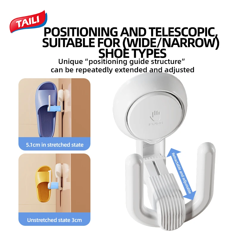 TAILI Slipper Rack Suction Cup Bathroom Wall-mounted Storage Rack Slipper Hook Toilet Drain Toilet Bedroom Shoe Drying Organizer