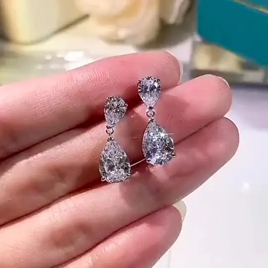 

Серьги-подвески женские из серебра 925 пробы, 7 х10