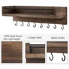 Rustic Wood Floating Shelf Wall Mounted for Entryway Decor Key Holder Rack with 8 Key Hooks For Hanging Keys Coats Dog Leashes 3