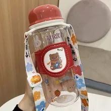 

Baby Bottle Cartoon Cute Bear Anti Scalding Tea Cup Set Portable Lanyard Student Feeding Cup Cold Water Cup New Hot Sale Sets