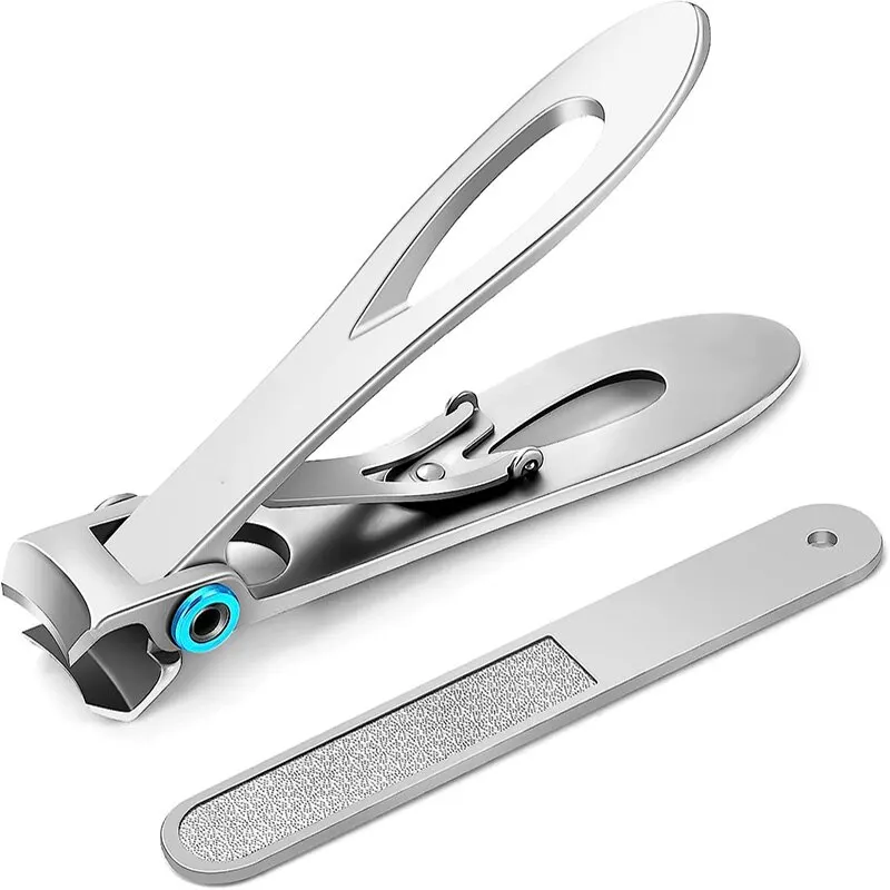 2 IN1 Nail Clippers Stainless Steel Heavy Duty Large Toenail Clippers Ultra Sharp Finger Nail Cutter for Seniors