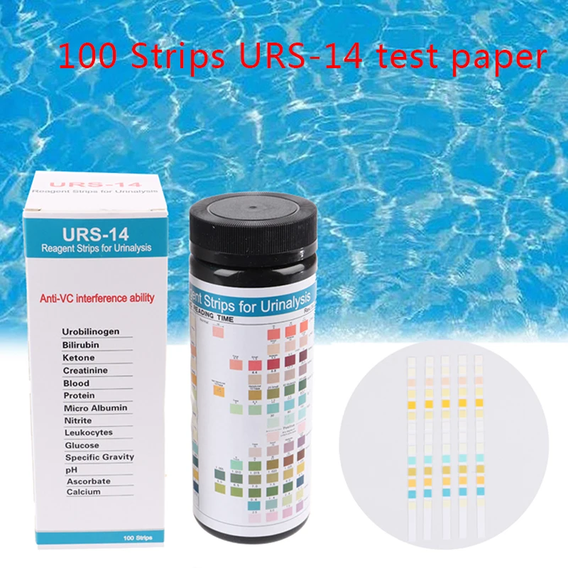 PH indicator test strips URS-14 100strips Urinalysis Reagent Test Paper Urine pH Test Strips Leukocytes