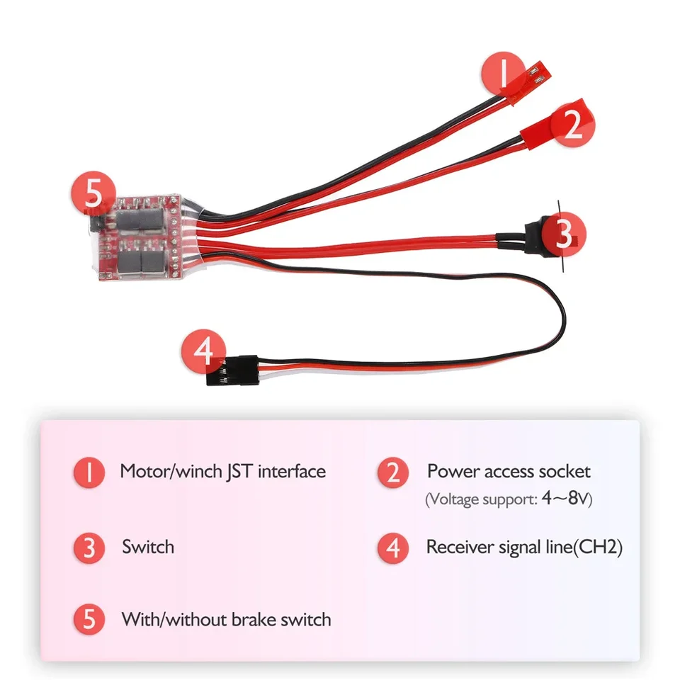 20A ESC 30A Brushed ESC Micro ESC 2S For 1/16 1/18 1/24 RC Car - Foto 6