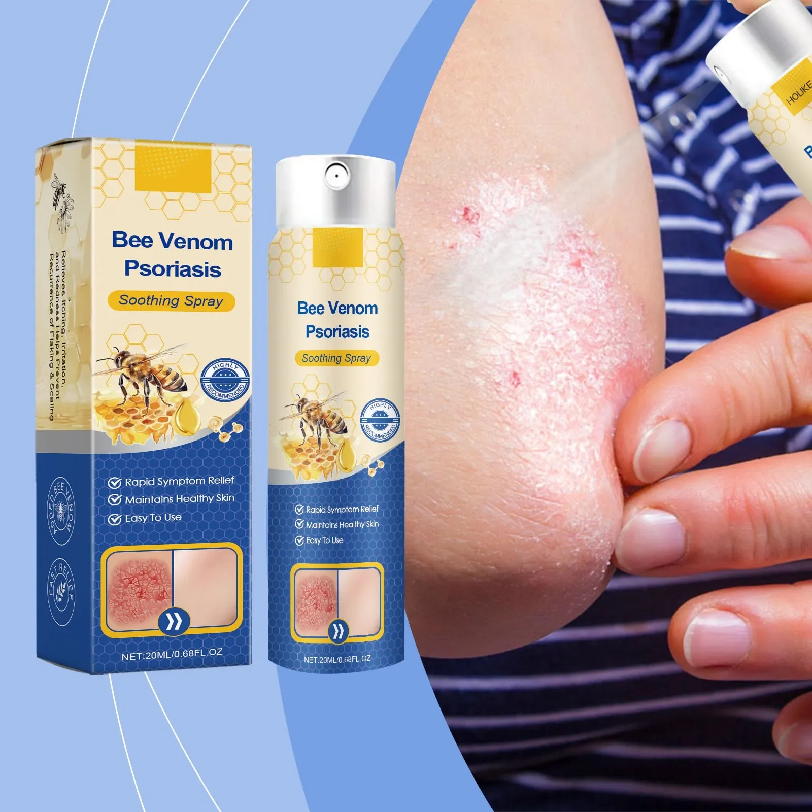 Skin smoothing spray 20ml delicate skin general external spray for skin smoothing mild bee venom reduces itchy spray for fast results