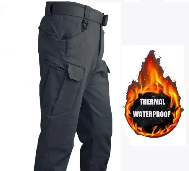 Description Picture 5 of itemMen Tactical Winter Fleece Pants Softshell Hunting Hiking Camping Jackets Fishing Climbing Trekking Breathable Outdoor Trousers