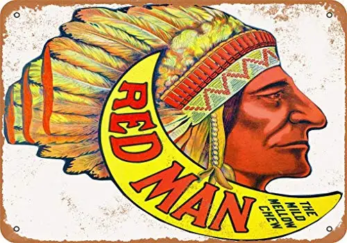 

Red Man Chewing Tobacco Vintage Look Metal Sign Home Decor 8x12 Inch