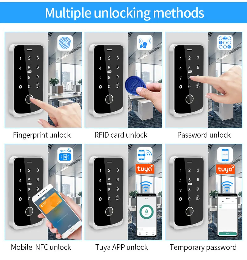 Waterproof Bluetooth Tuya APP Fingerprint Access Controller Standalone RFID Keyb