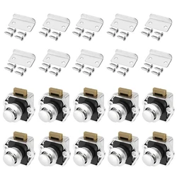 10 Pcs Push Button Keyless Lock Latch Cupboard Caravan Lock for RV Drawer Cabinet Doors Thickness 15-27mm