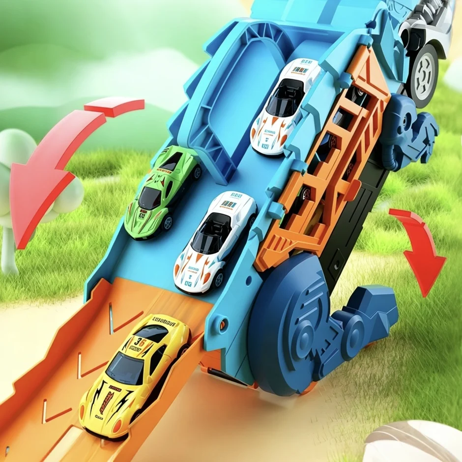 Dinosaur Transporter: Transforming Alloy Vehicle Set into a Standing T-Rex