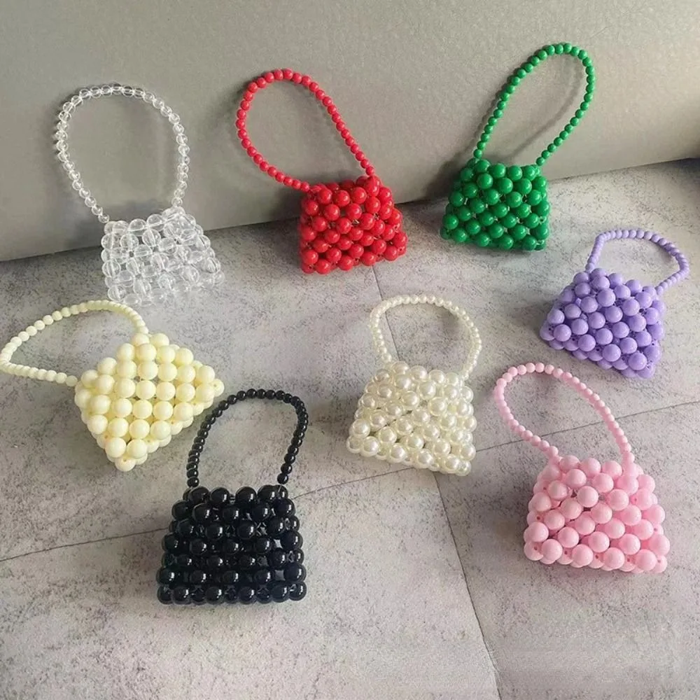 Children's Mini Hand Bags Cute Little Girls Pearl Coin Pouch Tote Kawaii Kids Party Wedding Clutch Purse Bag Gift