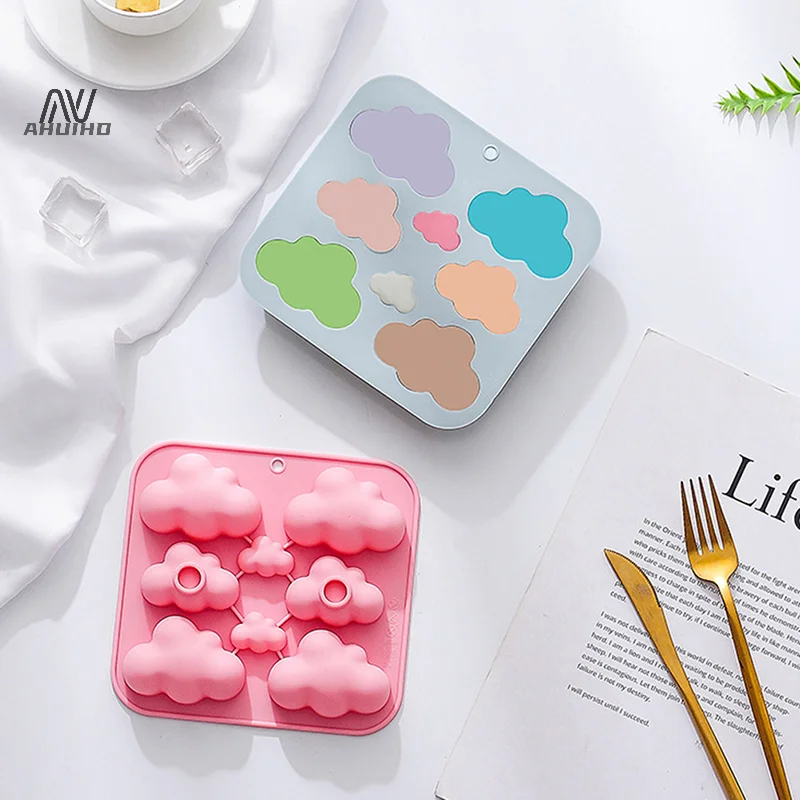 8 Cavities Clouds Silicone Mold Weather Shape DIY Baking Cake Chocolate Fondan Ice Cube Mold Handmade Soap Candle Decoration 1Pc