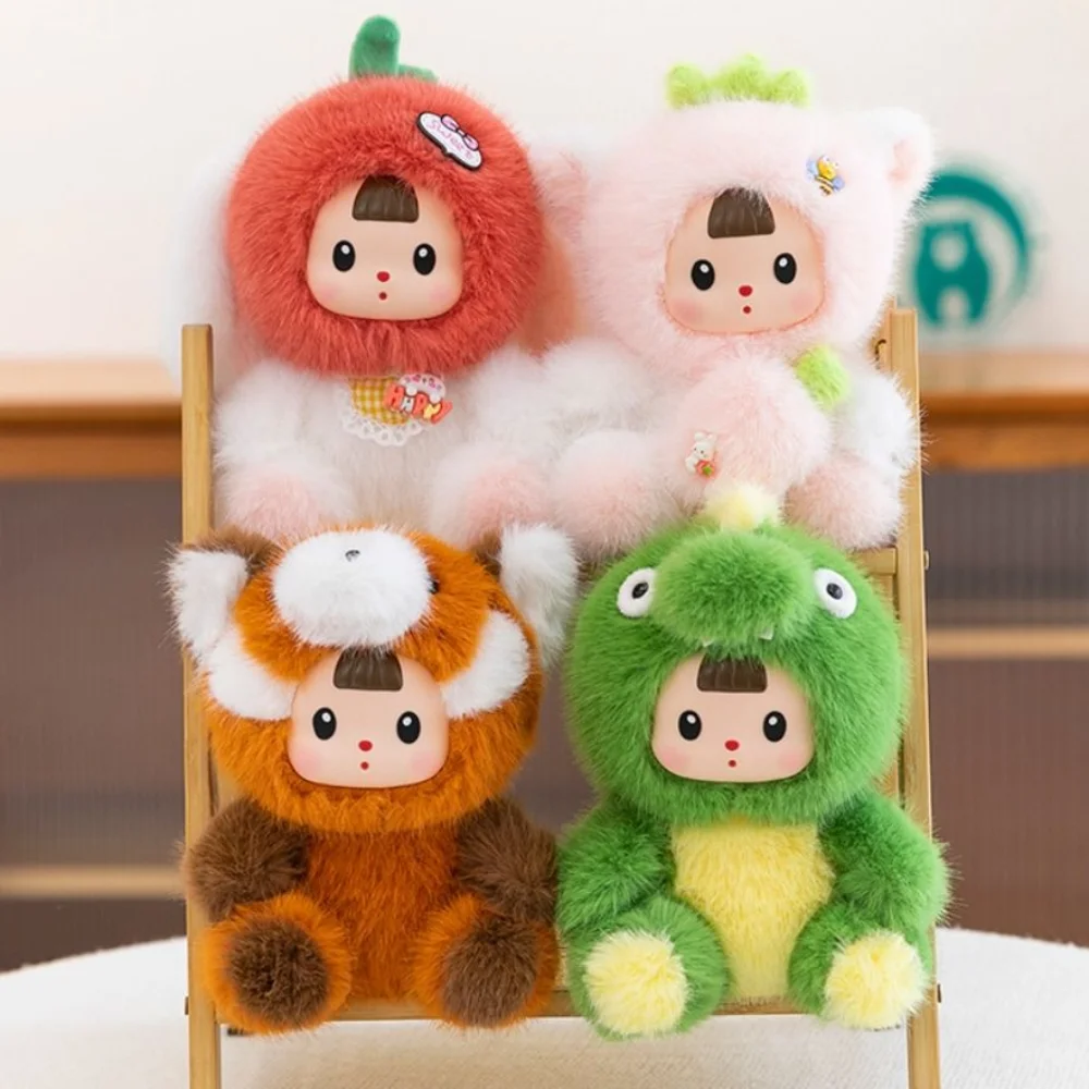 Little dinosaur Tomato Rabbit Plush Toy Cartoon Soft Little Raccoon Plush Doll 17cm Cute Animal Strawberry Cat Doll Boys Girls