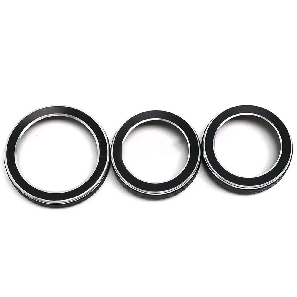 

3pcs Black AC Radio Switch Trim Ring Knob Cover For Jeep Grand For Cherokee 2014-2021 Interior Mouldings