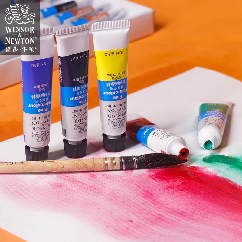 WINSOR & NEWTON Watercolor Paint Set 10ml Tubular 12 18 24 36 Colors Vivid Lightfast Colour Transparent Fine Smooth Paint watercolor painting set watercolor paint watercolor pigment