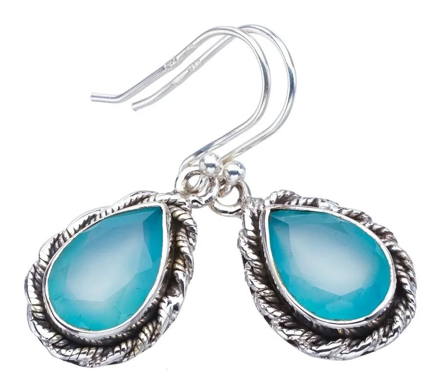 

Серьги из халцедона ручной работы StarGems, серебряные серьги 1,25 дюйма F6068