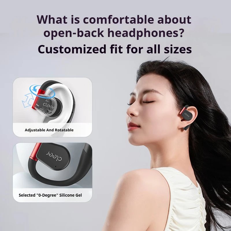 Cleer ARC III スポーツ オープンイヤー スポーツイヤホン 赤x黒