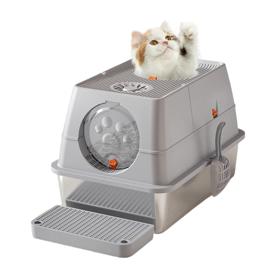 Stainless Steel High Sided Cat Litter Box