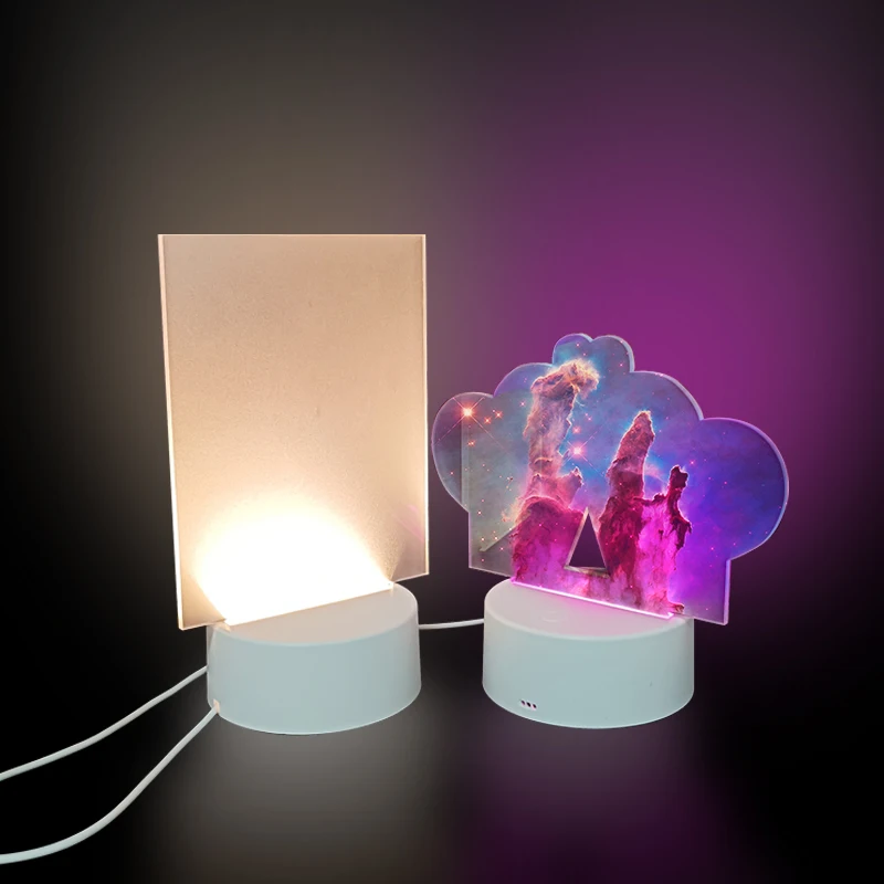 Mini lampe de table LED chaude à sublimation, veilleuse de couleur acrylique  vierge, lampe de bureau, fournisseurs les plus classés - AliExpress