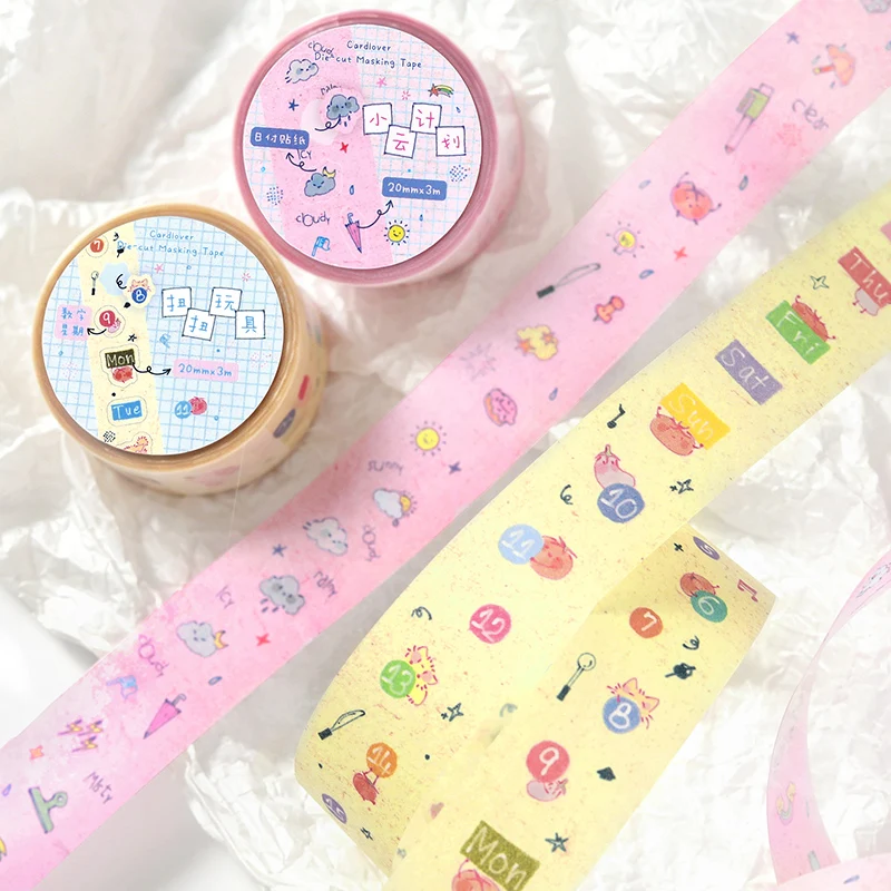 티안지 20mm * 3m 티백 다이어리 시리즈 귀여운 디저트 반짝이 모래 와시 테이프 DIY 스크랩북 미적 마스킹 테이프