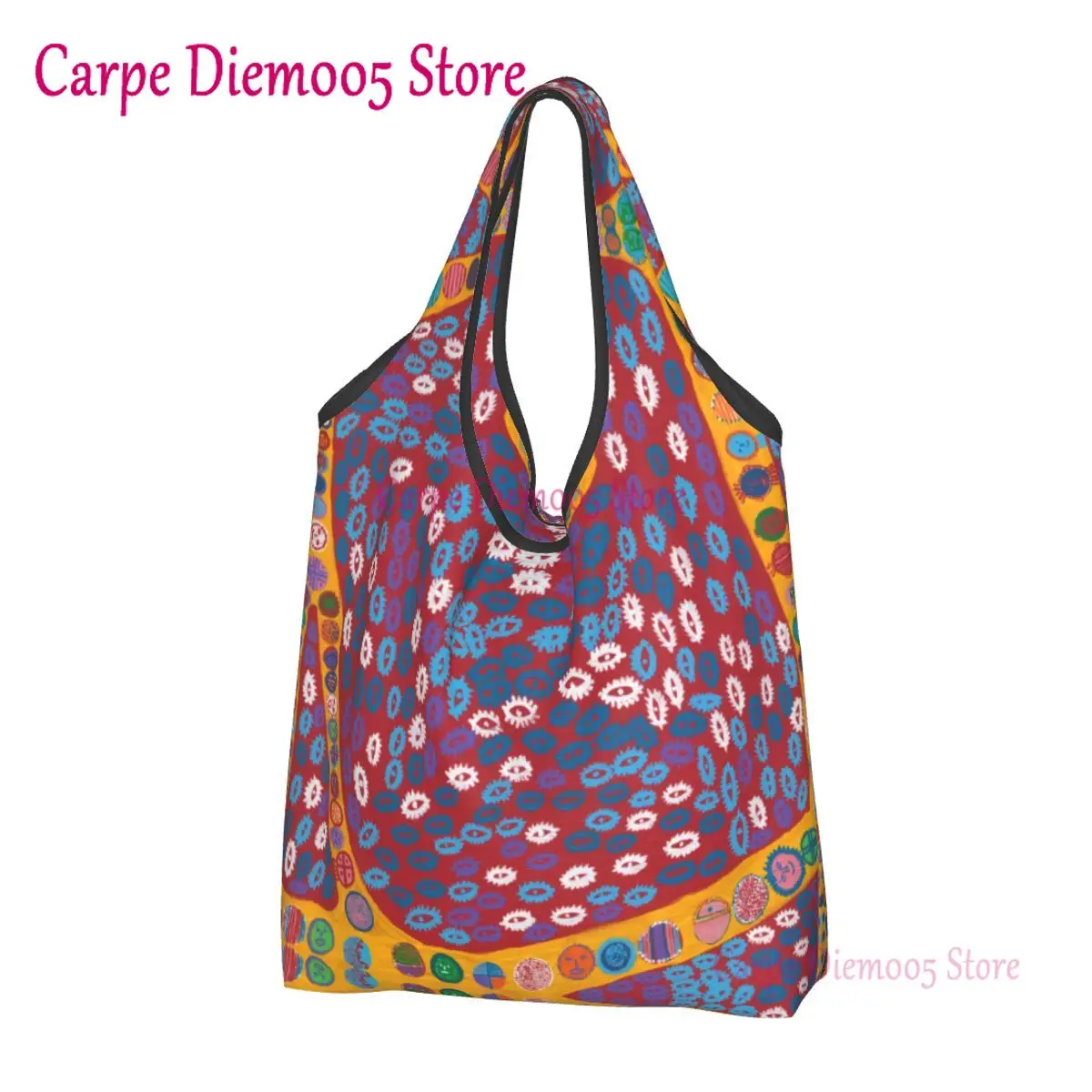 Simpatica Stampa Yayoi Kusama Artwork Tote Shopping Bags Borsa A Tracolla Portatile Shopper