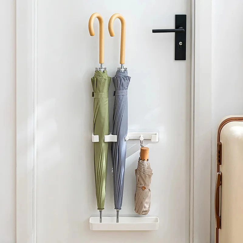 

Umbrella Stand Indoor Entryway, Wall Mounted Umbrella Rack ABS Plastic, Umbrella Organizer for Modern Entryway Decor Drill Free