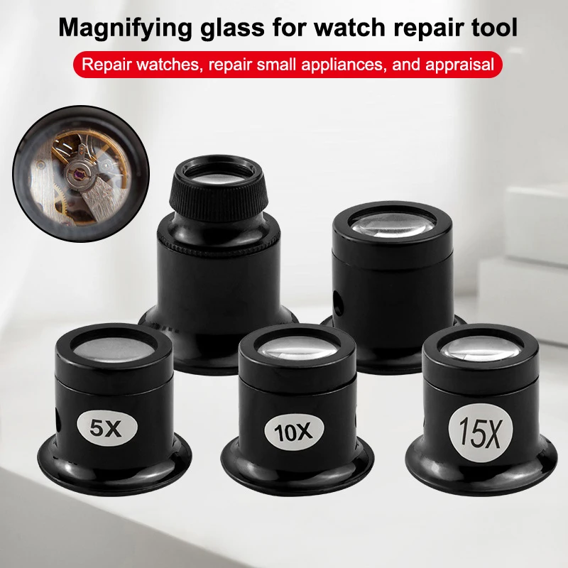 1pcs New 5/10/15/20X Magnifying Glass For Watch Jewelry Appraisal Repair Tool Magnifying Tools Watchmaker Service Tools