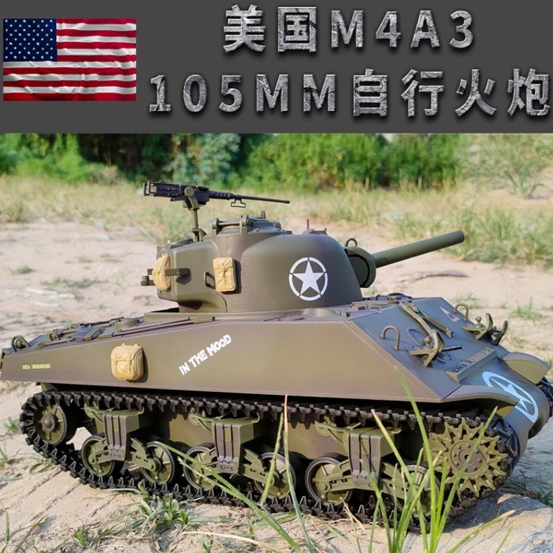 

1: 16 Remote-Controlled Tank American M4a3 3898-1with Gun Barrel Telescopic Multifunctional Combat Rc Competitive Tank Toy Gift