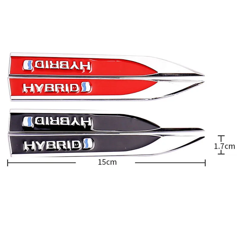3D 메탈 하이브리드 로고 후면 트렁크 엠블럼 배지 사이드 펜더 스티커, 도요타 프리우스 Rav4 캠리 프리우스 크라운 Auris TRD용 데칼