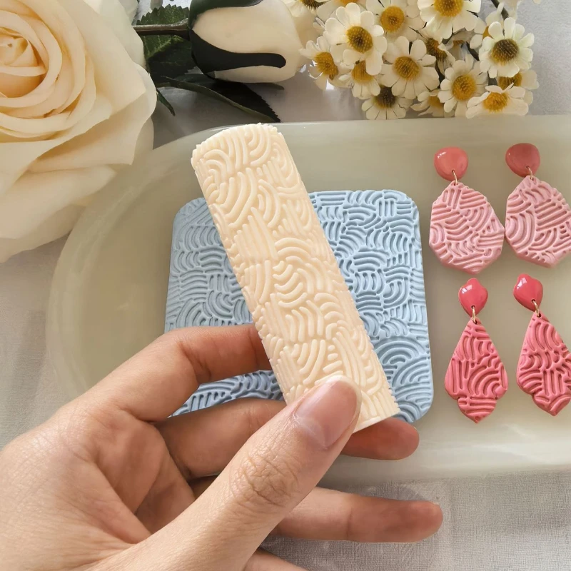 Soft Pottery Clay Texture Roller for DIY Earrings Making