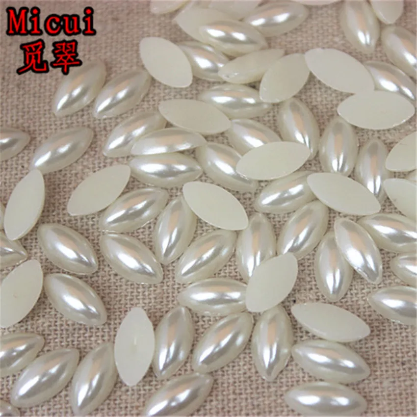 5*10/6*12/7*15/8*18mm Horse Eye ABS Imitation Pearls Half Beads Flatback For Jewelry Making Clothes Decoration imitation pearls beads plastic beads