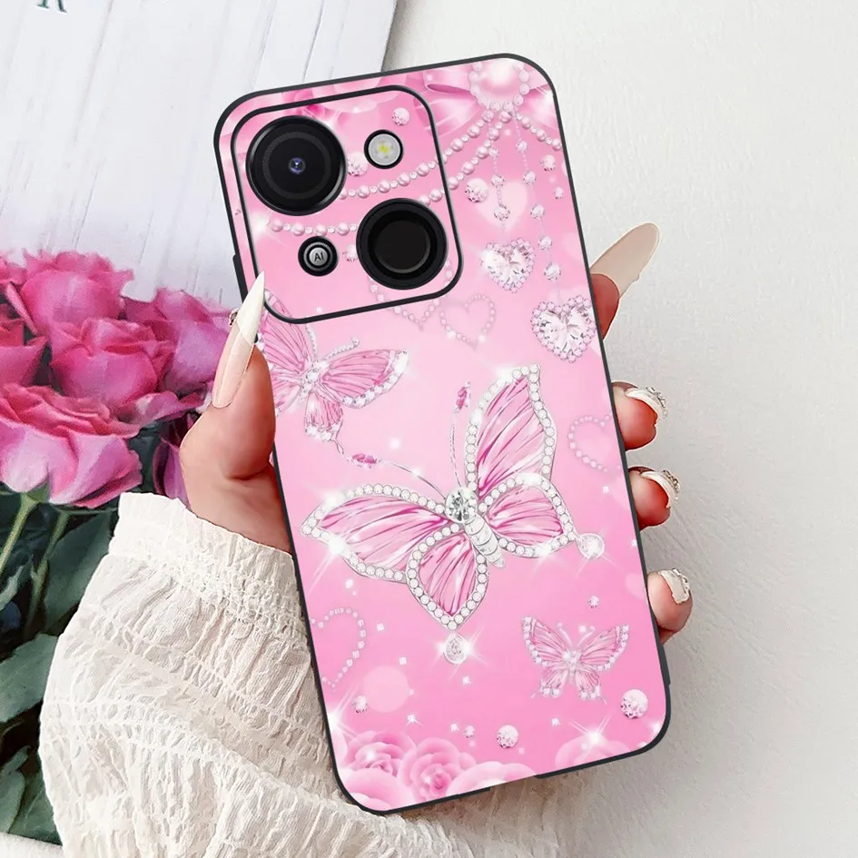 Cartoon Cat & Dragon Marble Matte Black Silicone Soft Phone Case