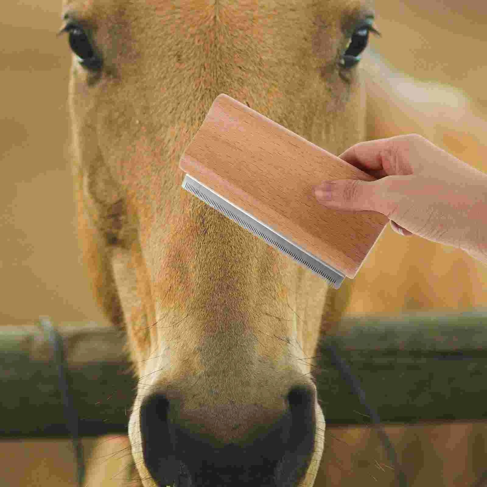 Pet Hair Removal Comb Horse Stable Supplies Groom Brush Grooming Cleaning Light Brown Tools Deshedding Bridegroom 4