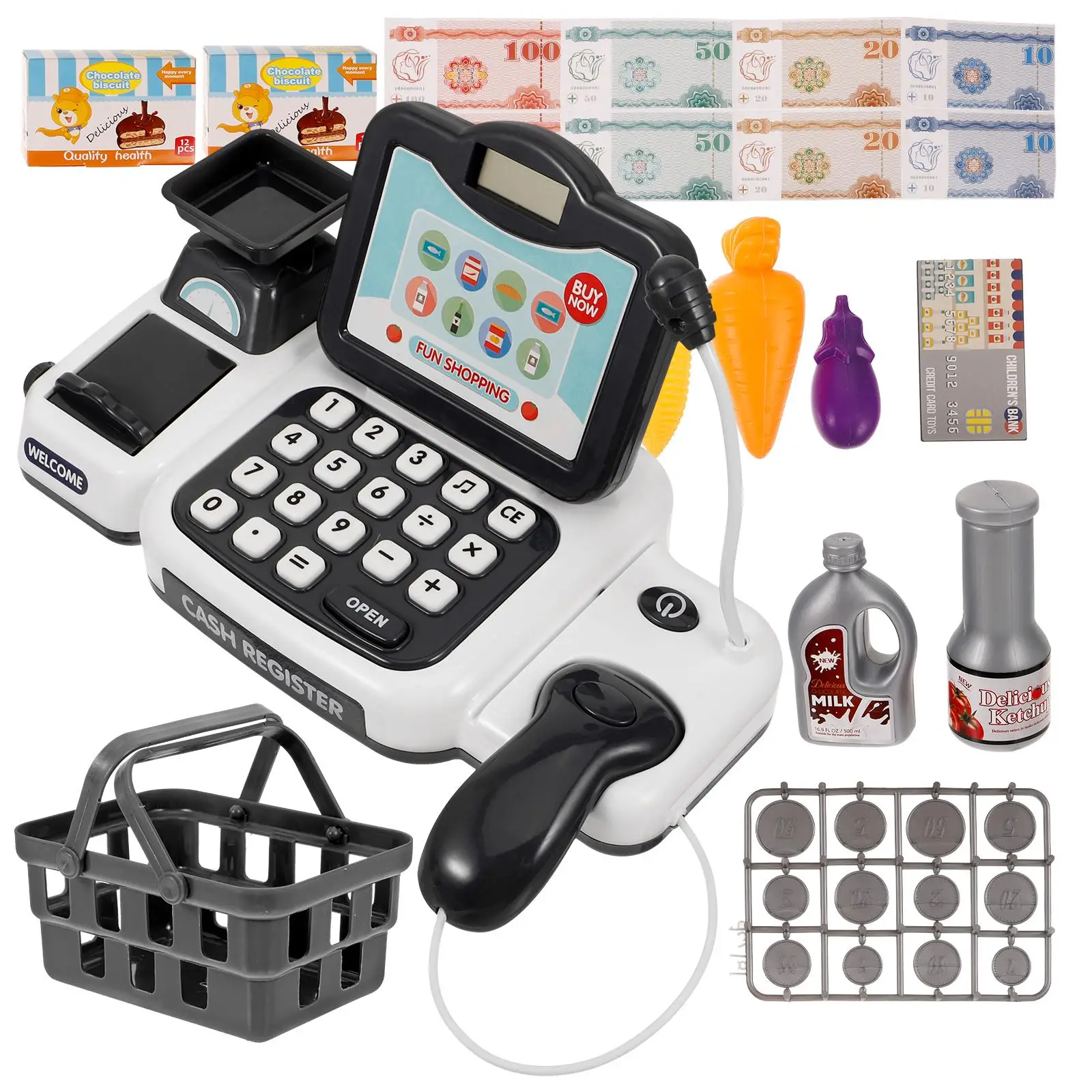 Cash Register Children's Birthday Gift Emulation Calculator Pretend Cashier Toddler