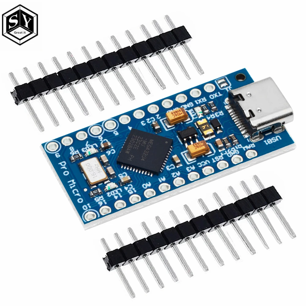 Szín: Mini USB - Pro Micro ATmega32U4 5V 16MHz Cserélje Ki Az ATmega328 At Arduino Pro Mini Hez 2 Soros Tus Fejlecre A - Foto 7