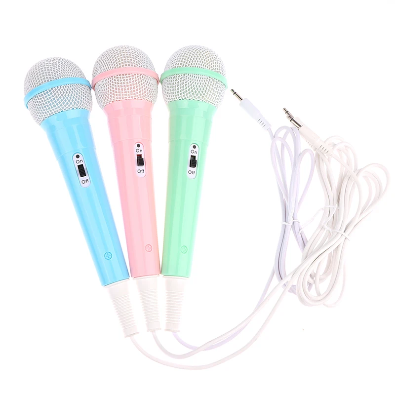 휴대용 휴대용 휴대용 마이크, 경량 노래 기계, 가정용 어린이 뮤지컬 장난감, 간편한 사용, 배터리 없음, 3.5mm 잭 유선 마이크
