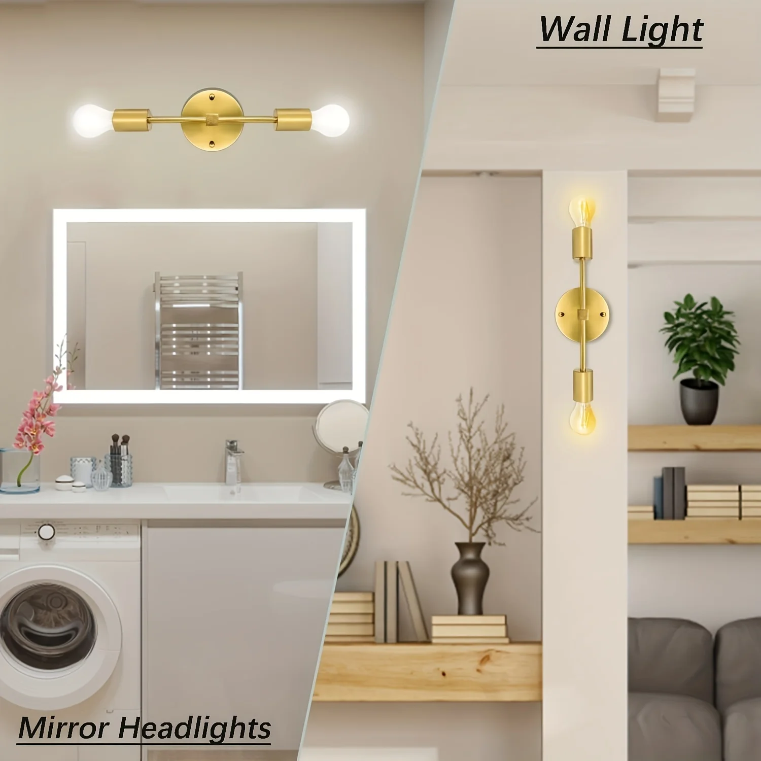 Gold Bathroom Light Fixtures Modern Wall Sconce Gold 2 Light Vanity Fixture for Bathroom Over Mirror Mounted Vertically