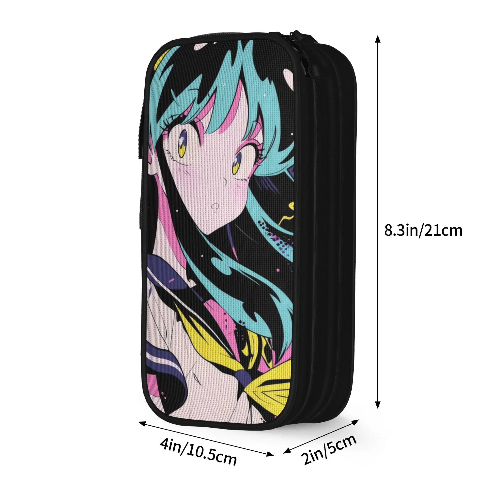 Lum Urusei Yatsura 연필 케이스 새로운 펜 홀더 가방 소녀 소년 대용량 학생 학교 연필 주머니,