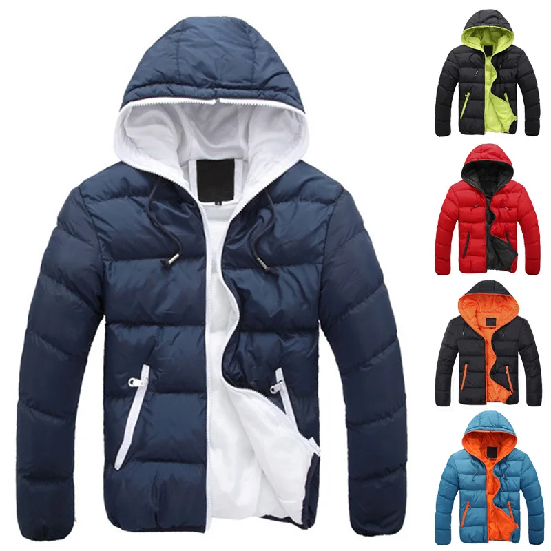 Men's Casual Jacket Cotton Parka Coat Autumn Winter Thin Hooded Cotton Padded Jacket Windproof Outdoor Travel Outwear cotton jacket parkas coat parka coat