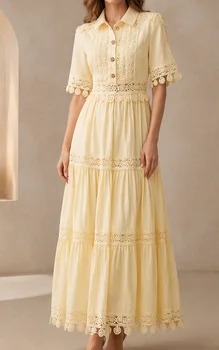 Elegante Abito da Donna in Seta di Latte con Maniche Lunghe e Lavorazione Artigianale