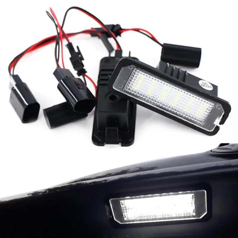 2Pcs Car Led Targa Luci Lampada Luci Posteriori Auto In Alluminio Per Vw Golf 4/5/6 Polo Phaeton Golf Polo Targa