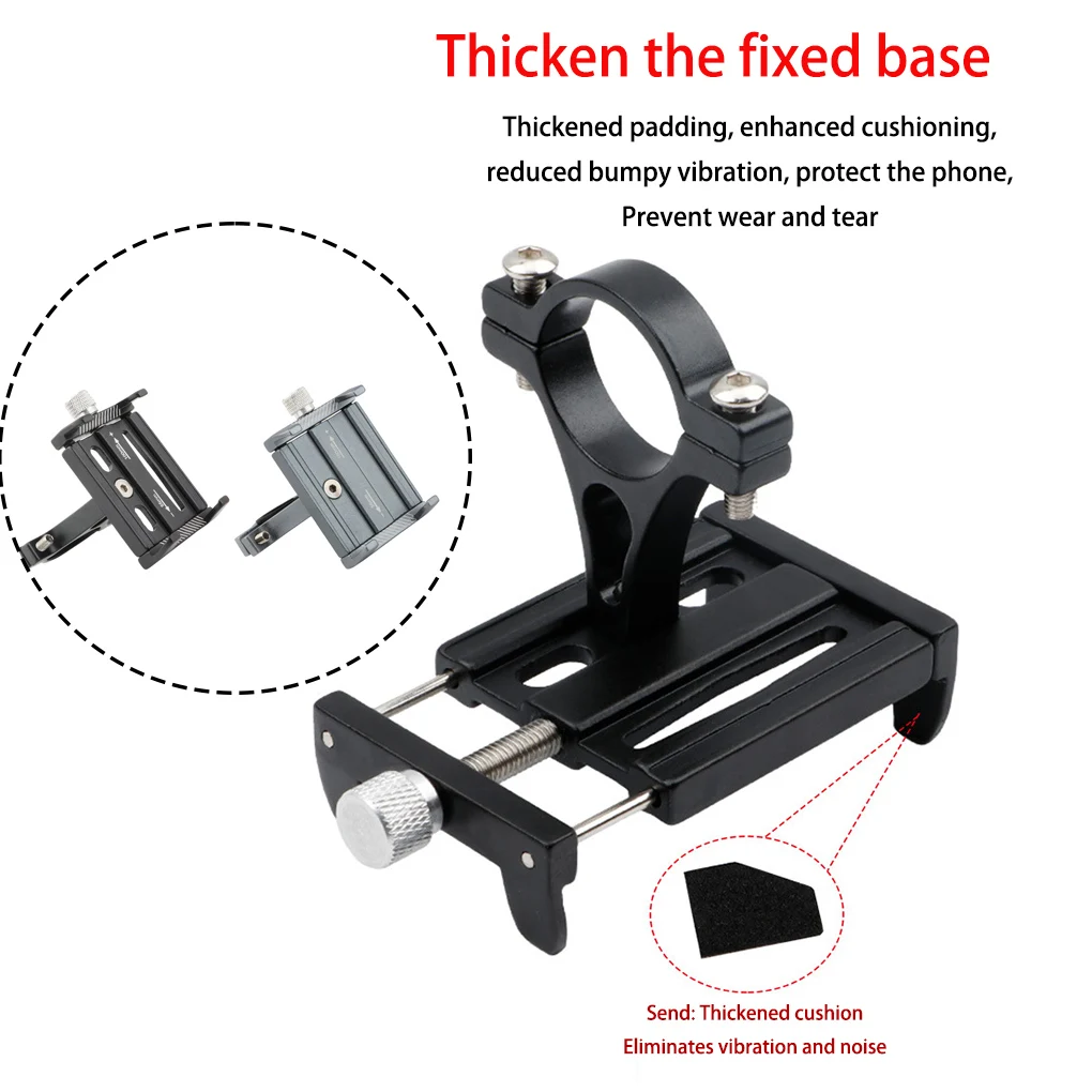 

Bike Phone Holder Universal Adjustable Fixator Tool Aluminum Alloy Cellphone Holders Handlebar Fitting Titanium color