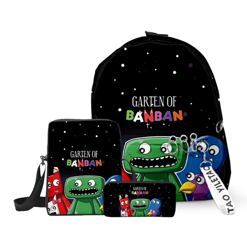 

Three-piece Game Surrounding Garten of Banban Banban Garden Primary and Secondary School Students Backpack Shoulder Pencil Case