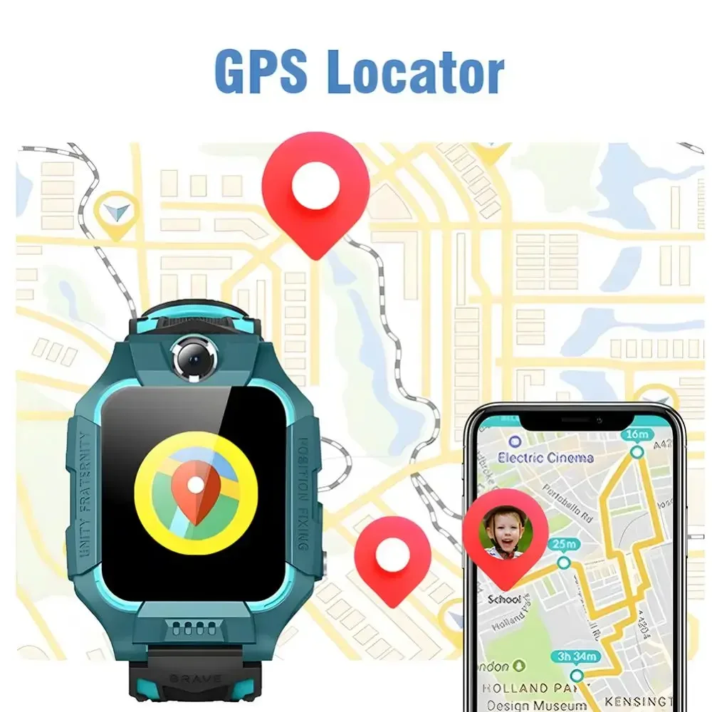 어린이용 GPS WIFI 2G SIM 카드 2024 Q19, 어린이 스마트 워치 LBS 추적기 SOS 카메라, 어린이 음성 스마트워치, SIM 카드 포함